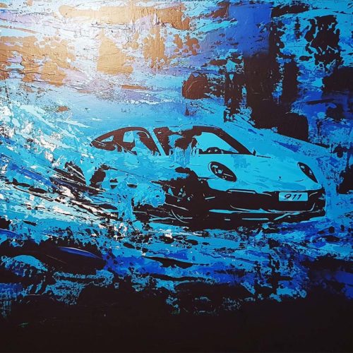 Auftragsarbeit Abstrakt Acryl Porsche 911